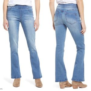 NWT Wit & Wisdom High Rise Itty Bitty Boot Pull on Mid Blue Artisanal Denim Jean